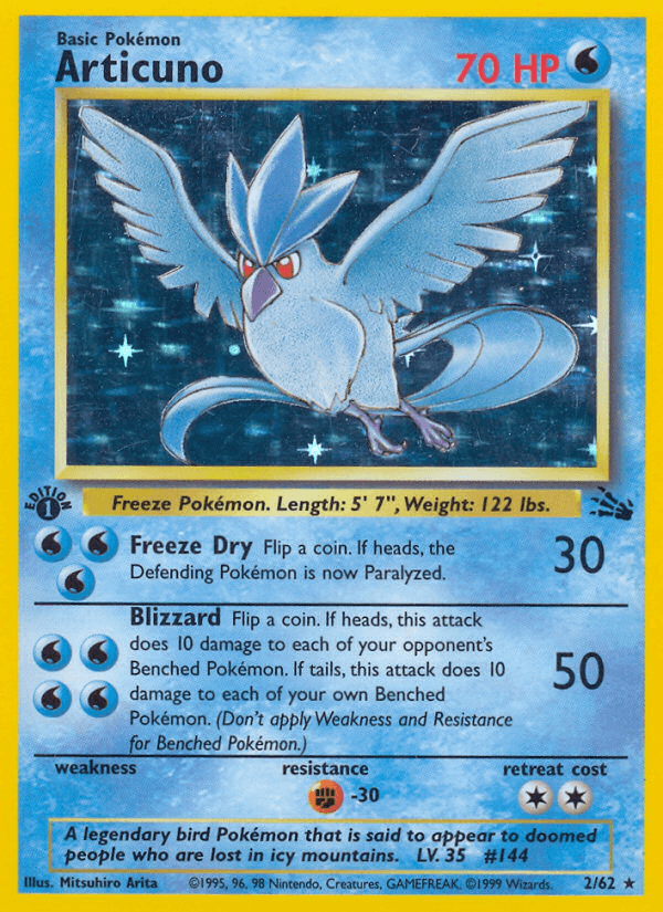 Articuno, carta 2 de Fossil