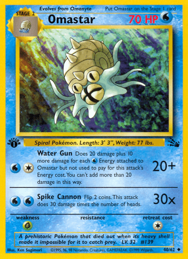 Omastar, carta 40 de Fossil