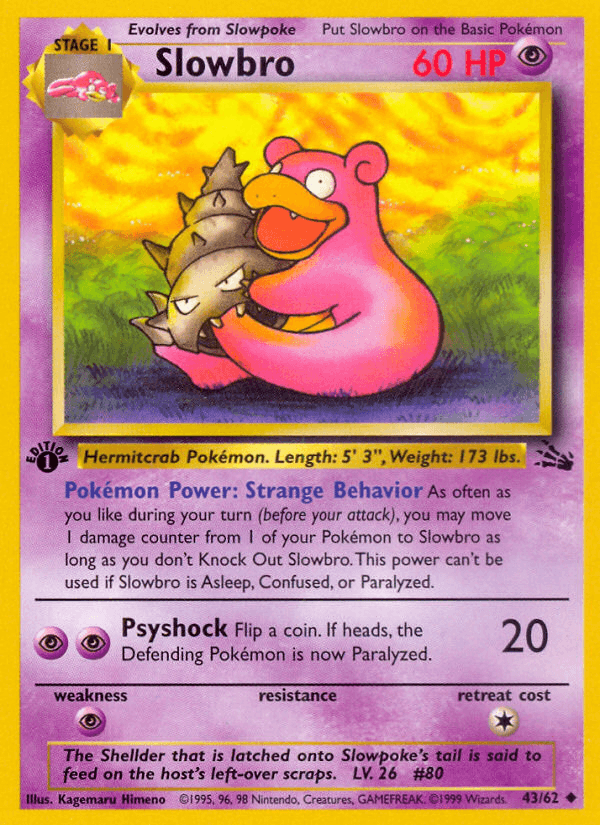 Slowbro, carta 43 de Fossil