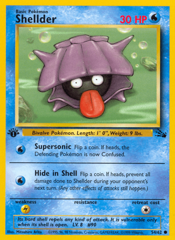 Shellder, carta 54 de Fossil