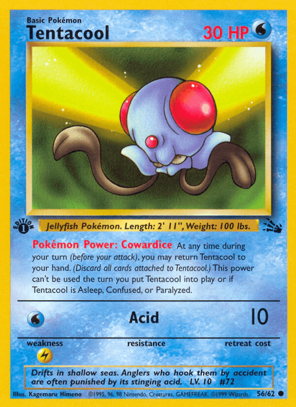 Tentacool, carta 56 de Fossil