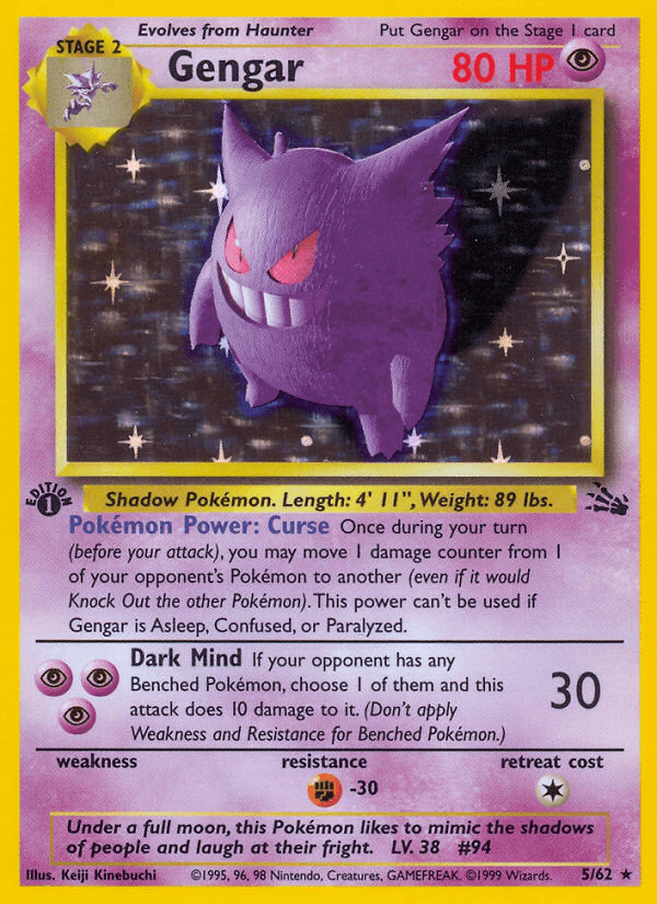 Gengar, carta 5 de Fossil