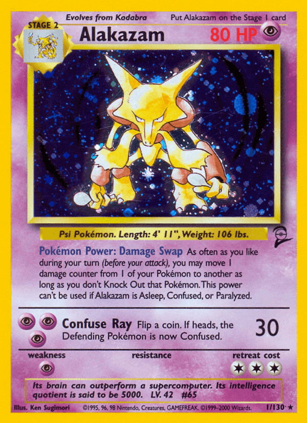 Alakazam, carta 1 de Base Set 2