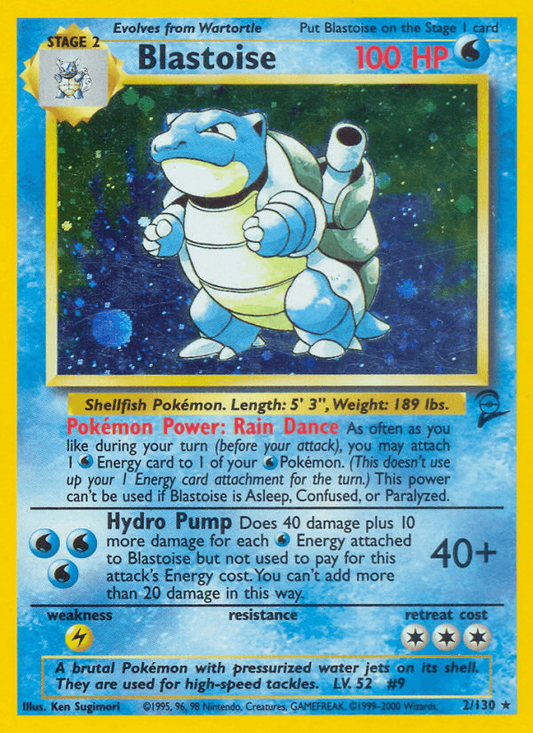 Blastoise, carta 2 de Base Set 2