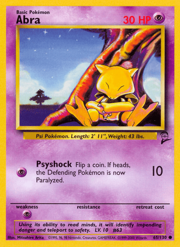 Abra, carta 65 de Base Set 2