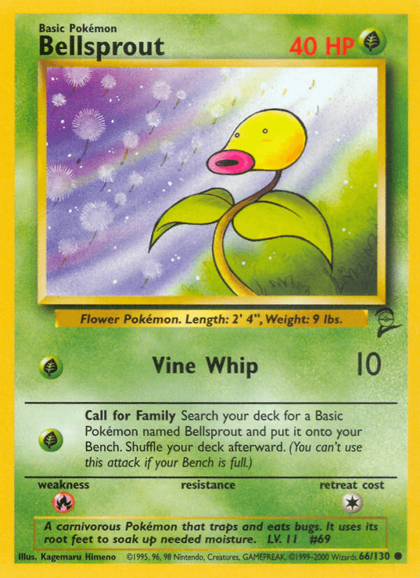 Bellsprout, carta 66 de Base Set 2