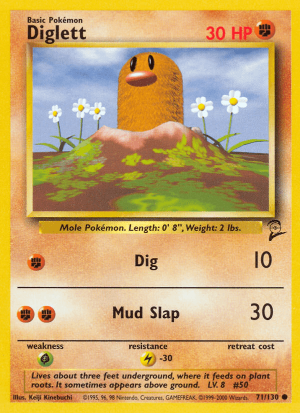 Diglett, carta 71 de Base Set 2