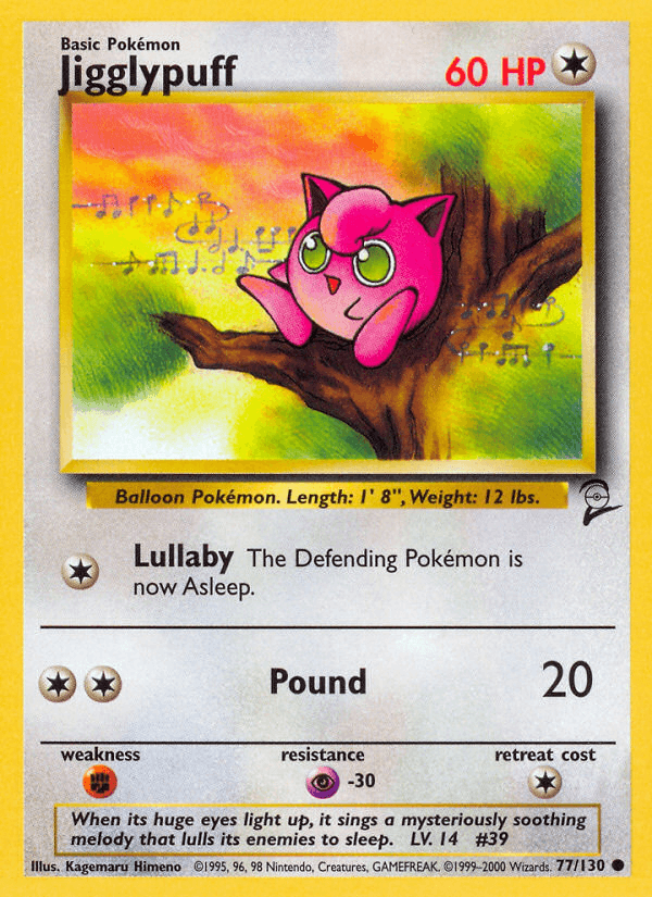 Jigglypuff, carta 77 de Base Set 2