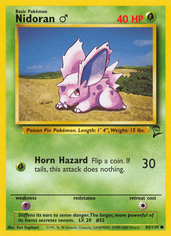 Nidoran♂, carta 83 de Base Set 2
