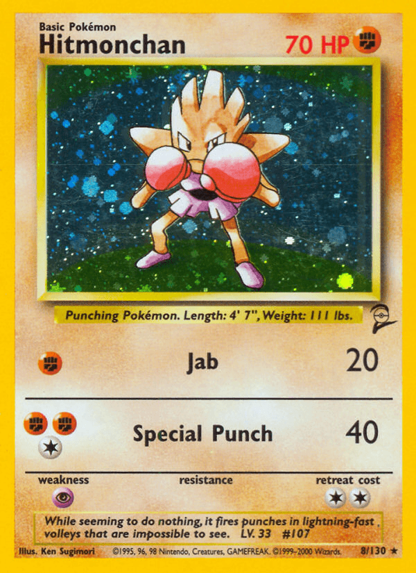 Hitmonchan, carta 8 de Base Set 2