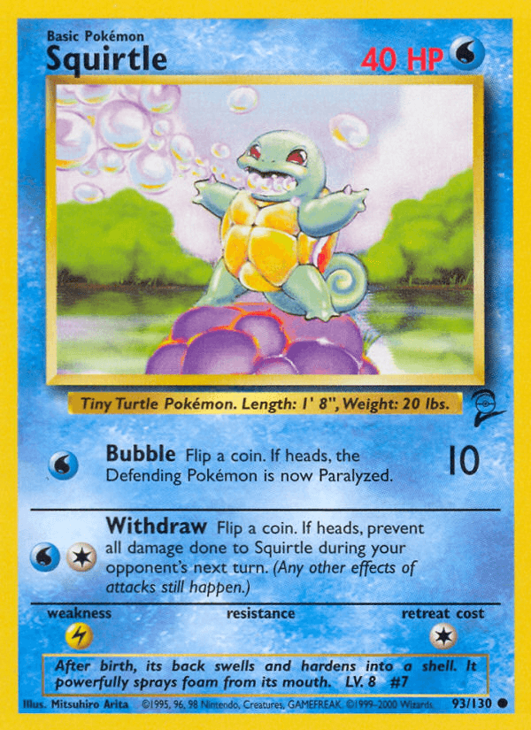 Squirtle, carta 93 de Base Set 2