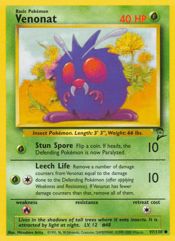 Venonat, carta 97 de Base Set 2