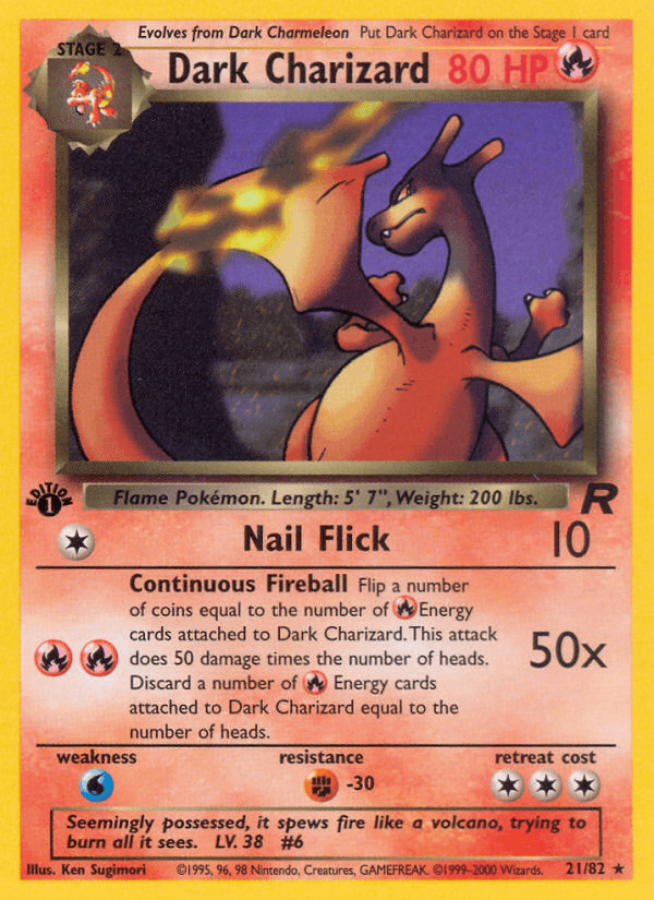 Dark Charizard, carta 21 de Team Rocket