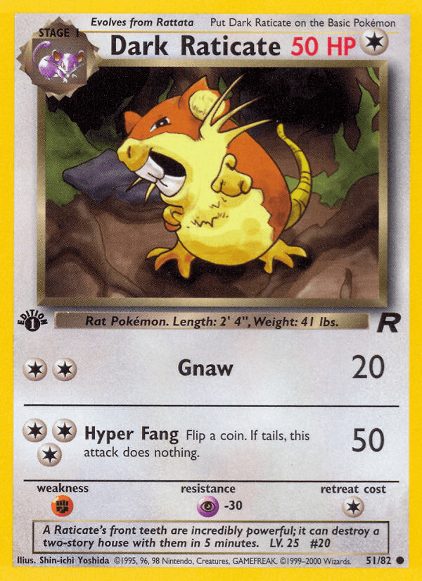 Dark Raticate, carta 51 de Team Rocket