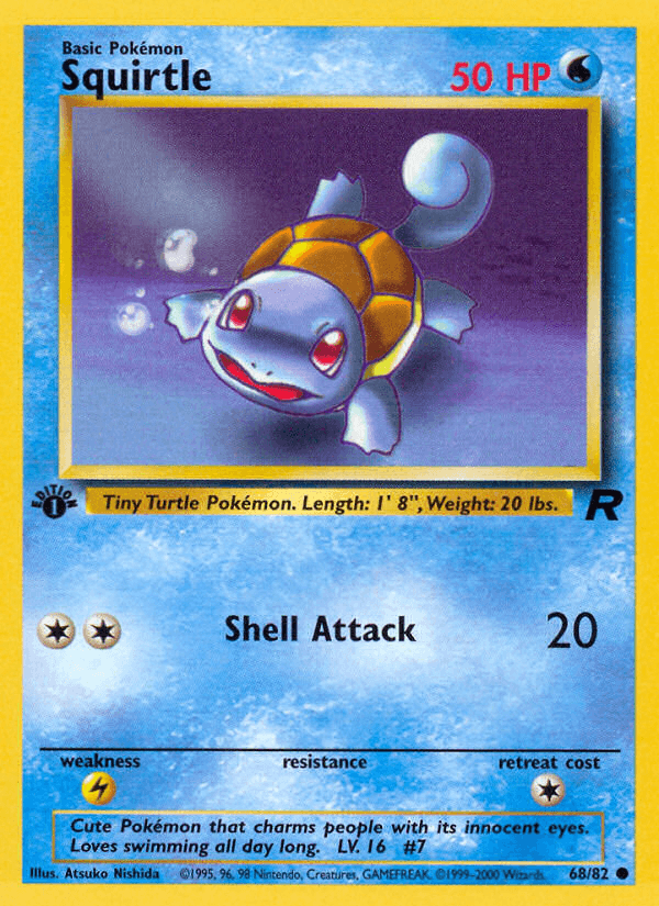 Squirtle, carta 68 de Team Rocket