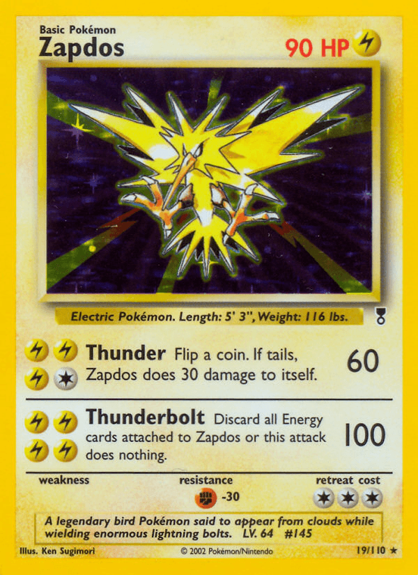 Zapdos, carta 19 de Legendary Collection