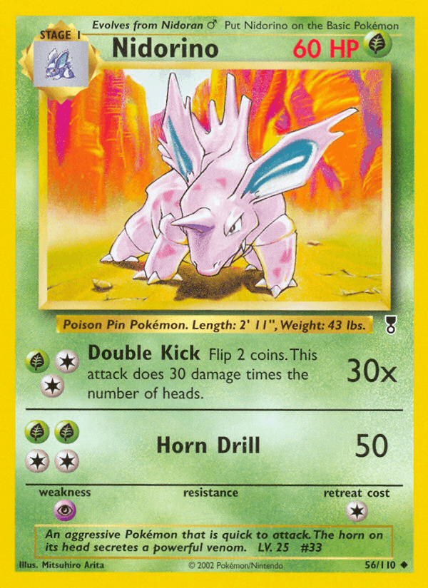 Nidorino, carta 56 de Legendary Collection
