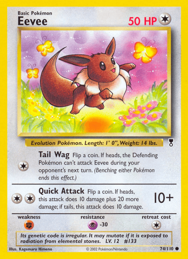 Eevee, carta 74 de Legendary Collection