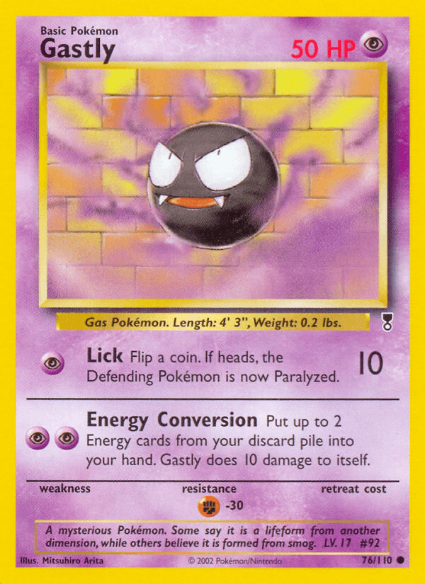 Gastly, carta 76 de Legendary Collection