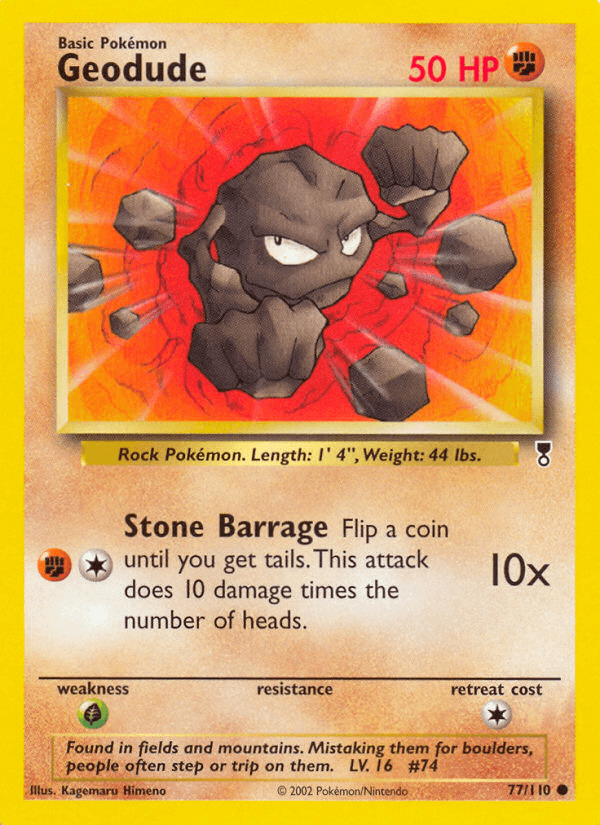 Geodude, carta 77 de Legendary Collection