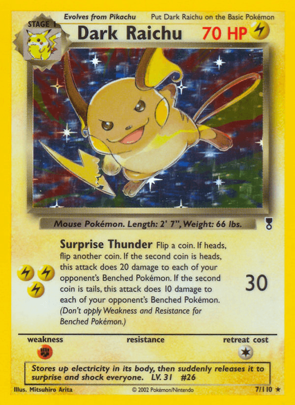 Dark Raichu, carta 7 de Legendary Collection