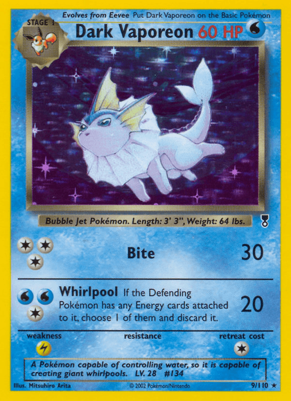 Dark Vaporeon, carta 9 de Legendary Collection