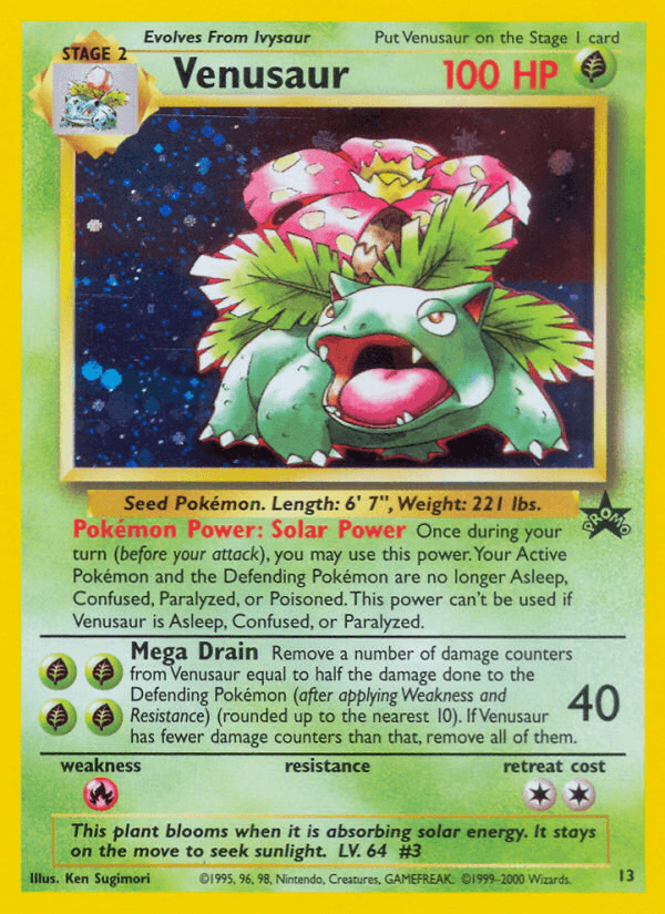 Venusaur, carta 13 de Wizards Black Star Promos