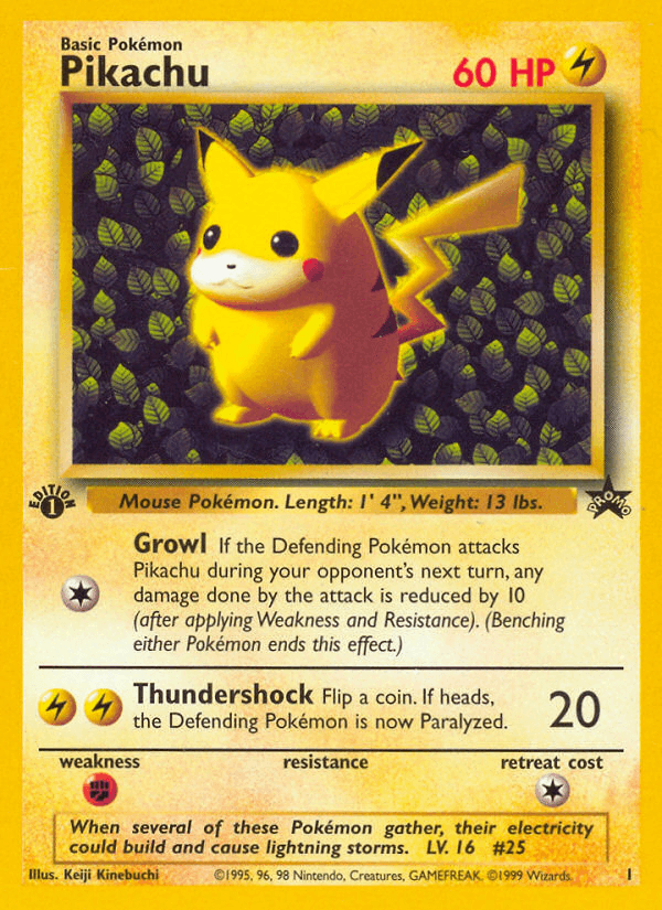 Pikachu, carta 1 de Wizards Black Star Promos