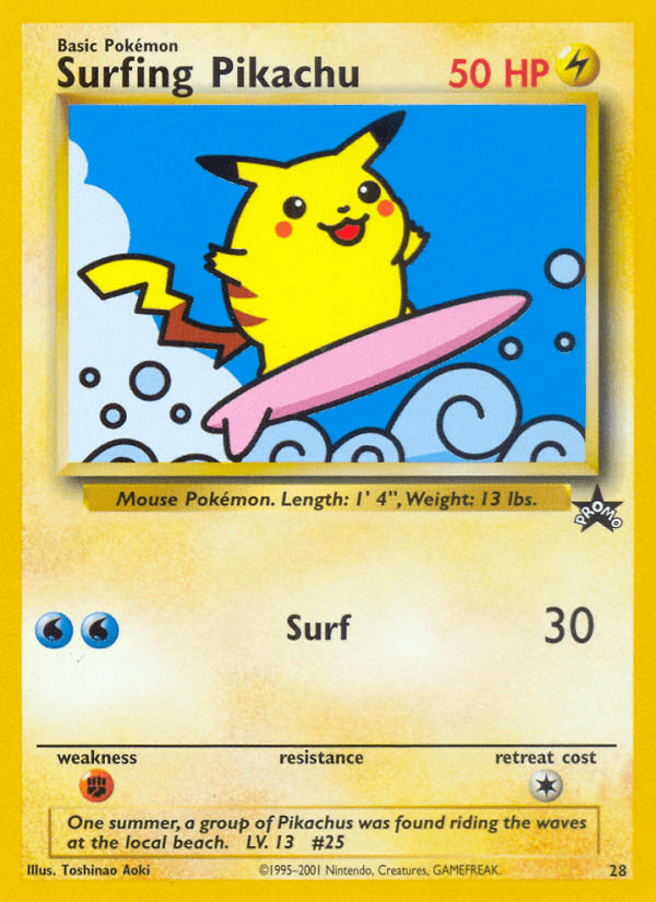 Surfing Pikachu, carta 28 de Wizards Black Star Promos