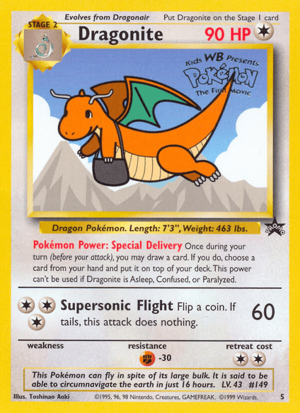 Dragonite, carta 5 de Wizards Black Star Promos