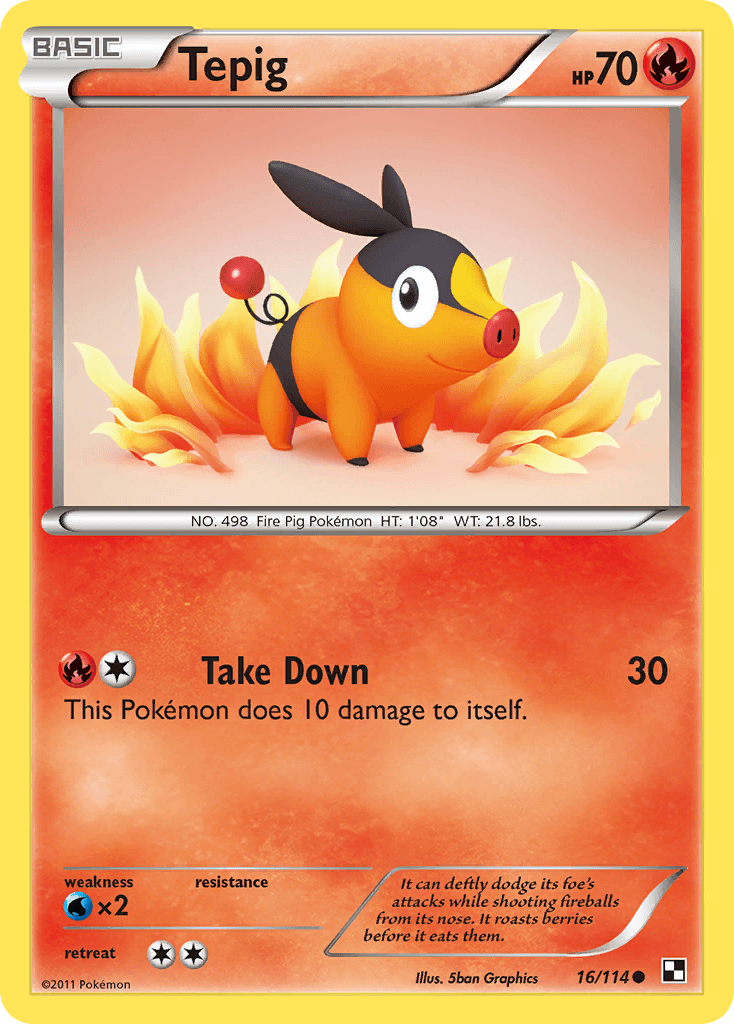Tepig, carta 16 de Black & White