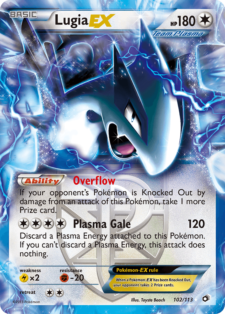 Lugia-EX, carta 102 de Legendary Treasures