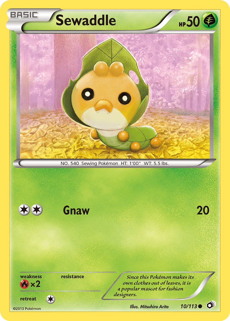 Sewaddle, carta 10 de Legendary Treasures
