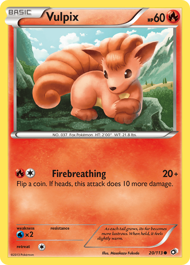 Vulpix, carta 20 de Legendary Treasures