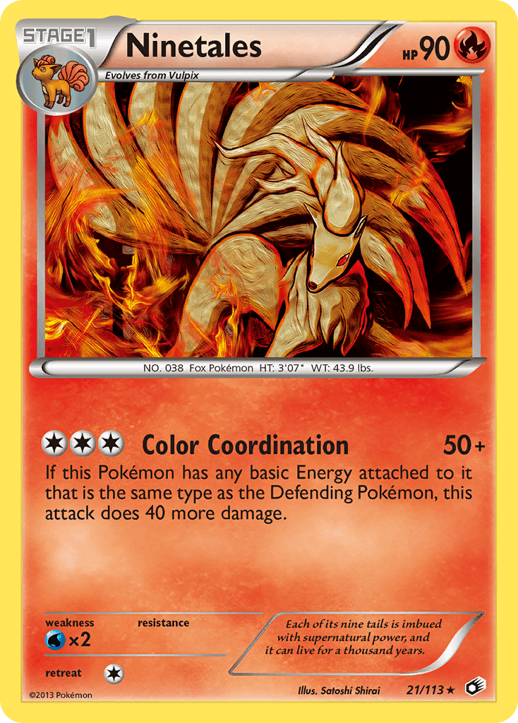 Ninetales, carta 21 de Legendary Treasures