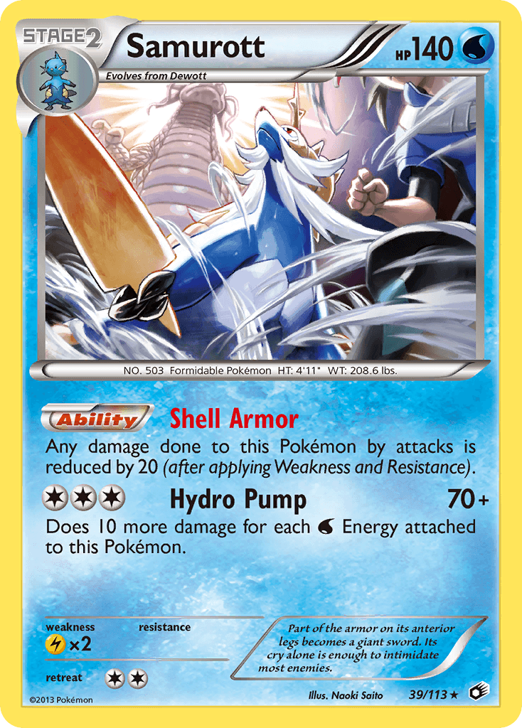 Samurott, carta 39 de Legendary Treasures