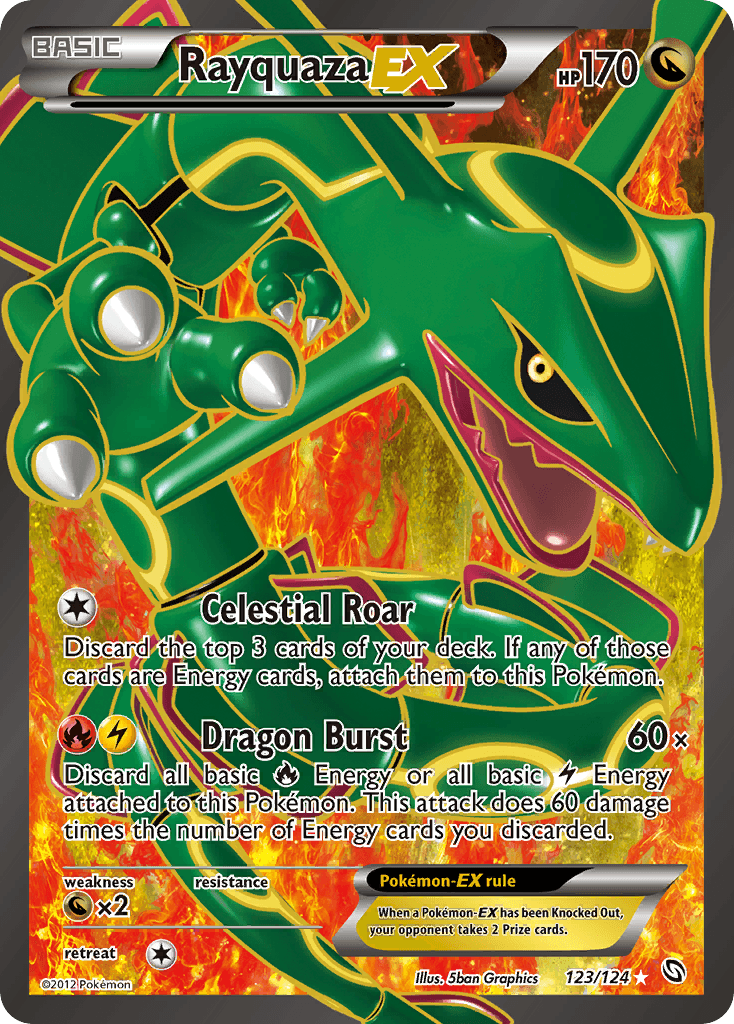 Rayquaza-EX, carta 123 de Dragons Exalted