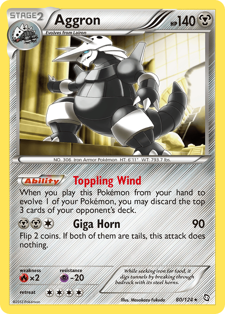 Aggron, carta 80 de Dragons Exalted