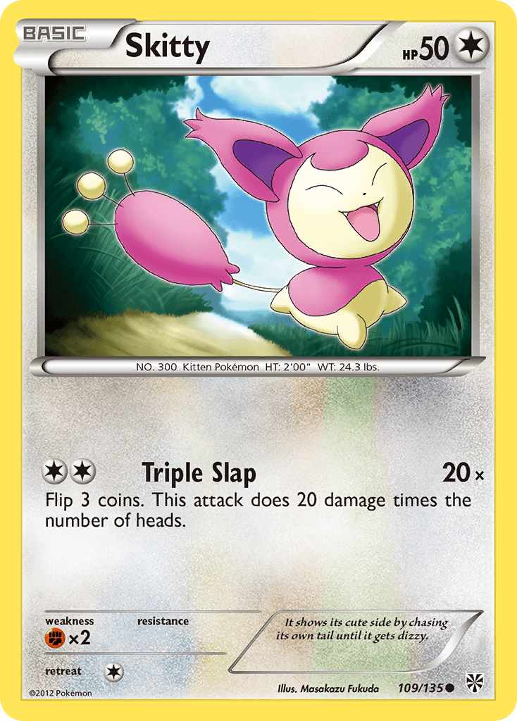 Skitty, carta 109 de Plasma Storm