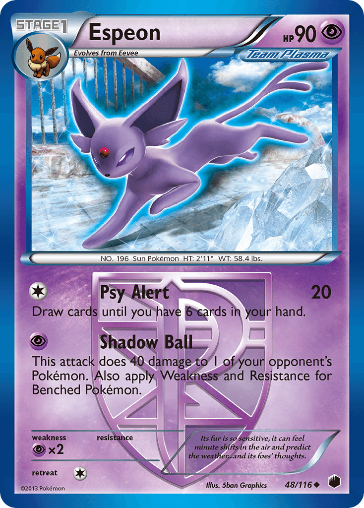 Espeon, carta 48 de Plasma Freeze