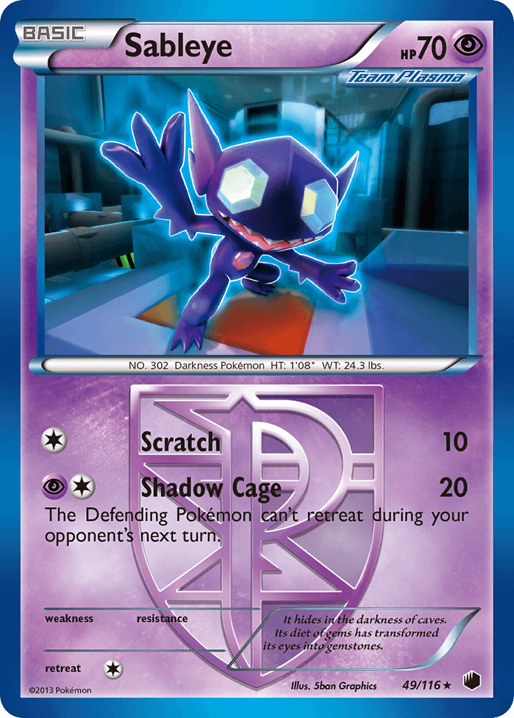 Sableye, carta 49 de Plasma Freeze