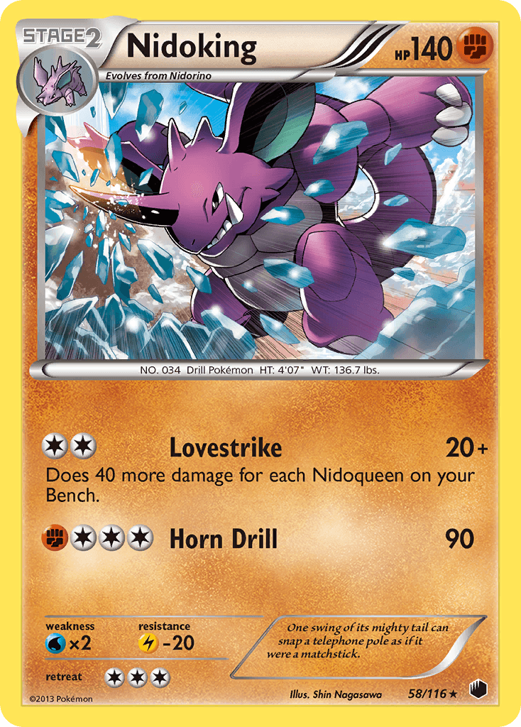 Nidoking, carta 58 de Plasma Freeze