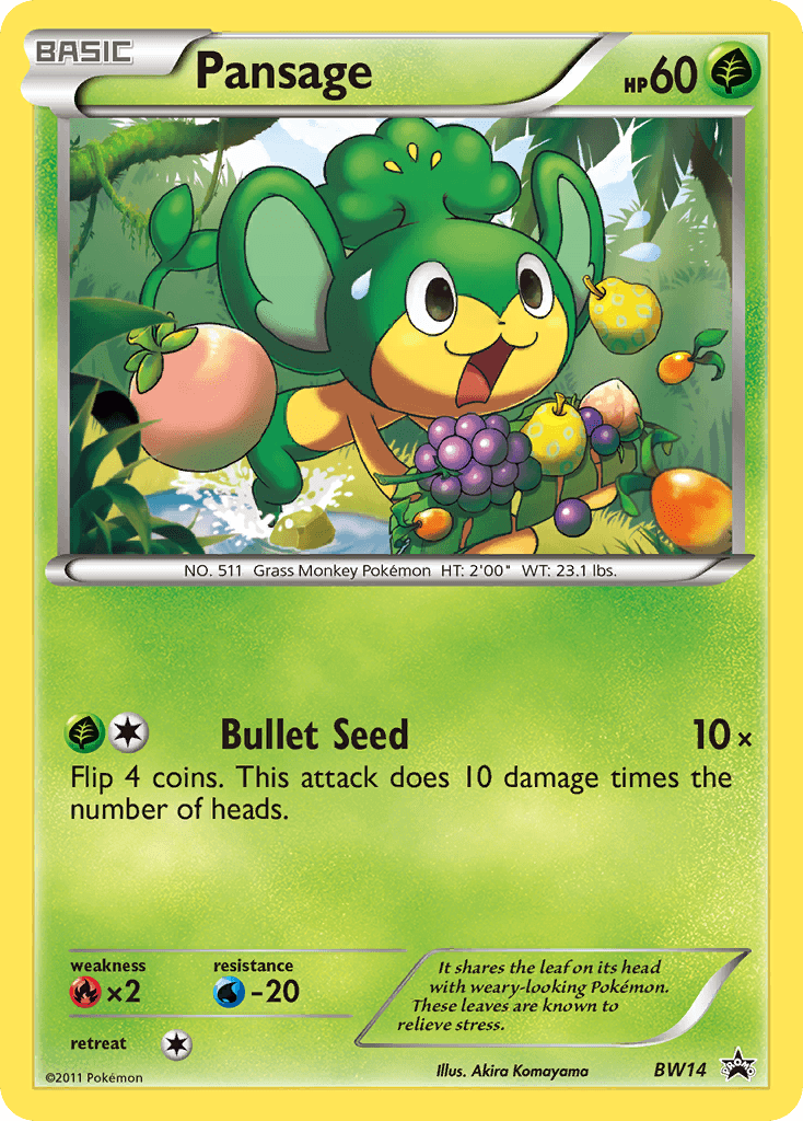 Pansage, carta BW14 de BW Black Star Promos
