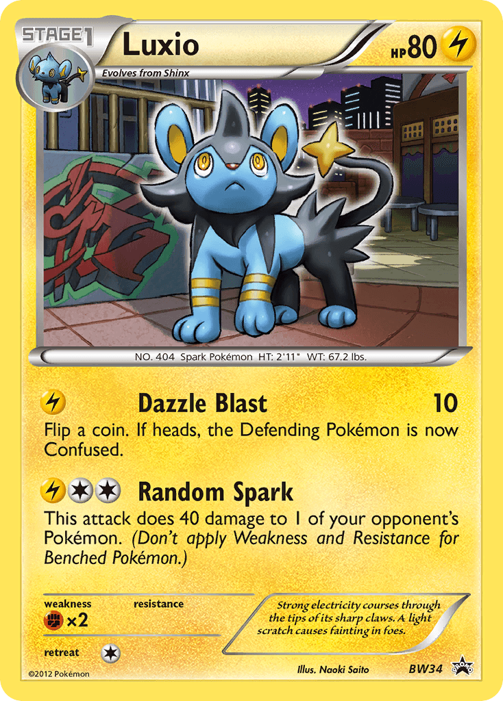 Luxio, carta BW34 de BW Black Star Promos