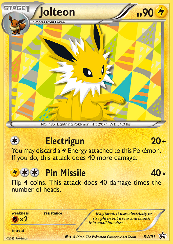 Jolteon, carta BW91 de BW Black Star Promos