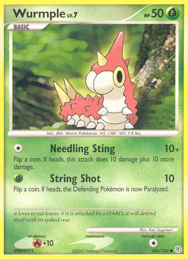 Wurmple, carta 104 de Diamond & Pearl