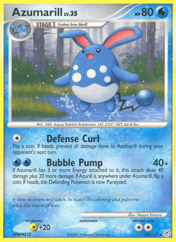 Azumarill, carta 18 de Diamond & Pearl