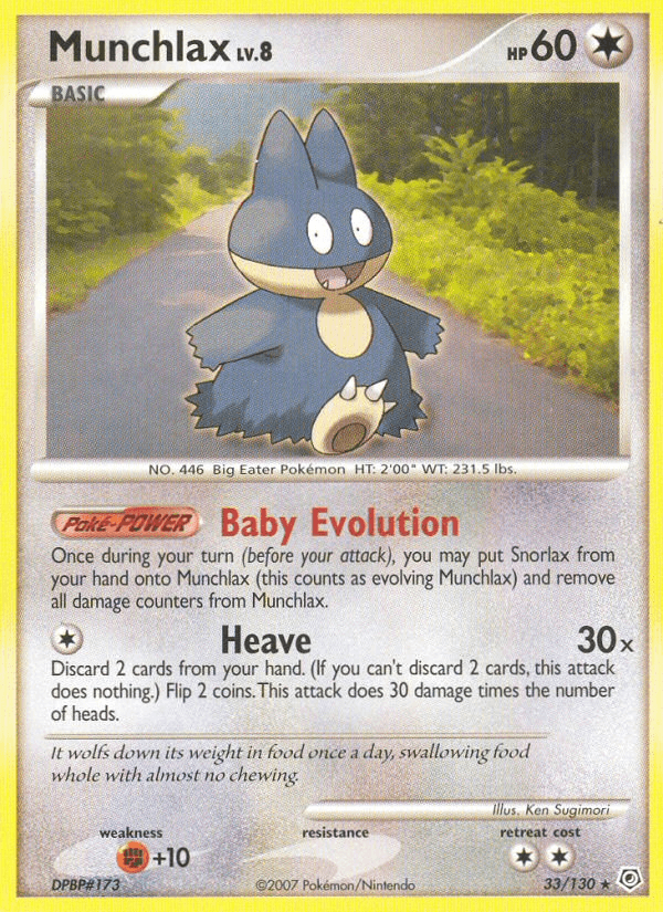 Munchlax, carta 33 de Diamond & Pearl