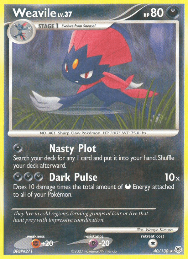 Weavile, carta 40 de Diamond & Pearl