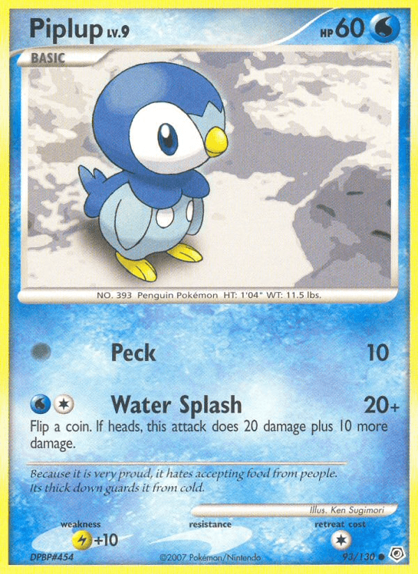 Piplup, carta 93 de Diamond & Pearl